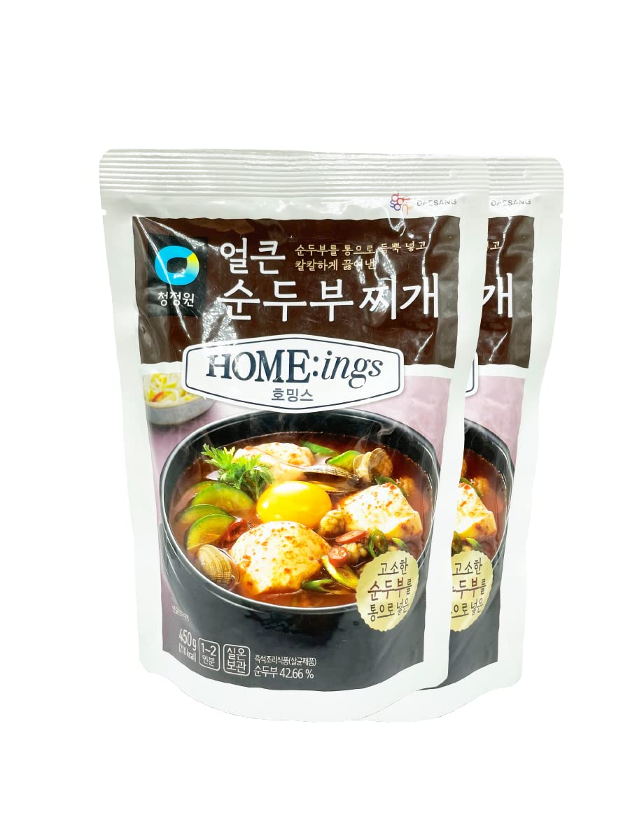 (Pack of 2) Chung Jung One Korean Soup Stew 450G/15.8Oz(Spicy Soft Tofu)