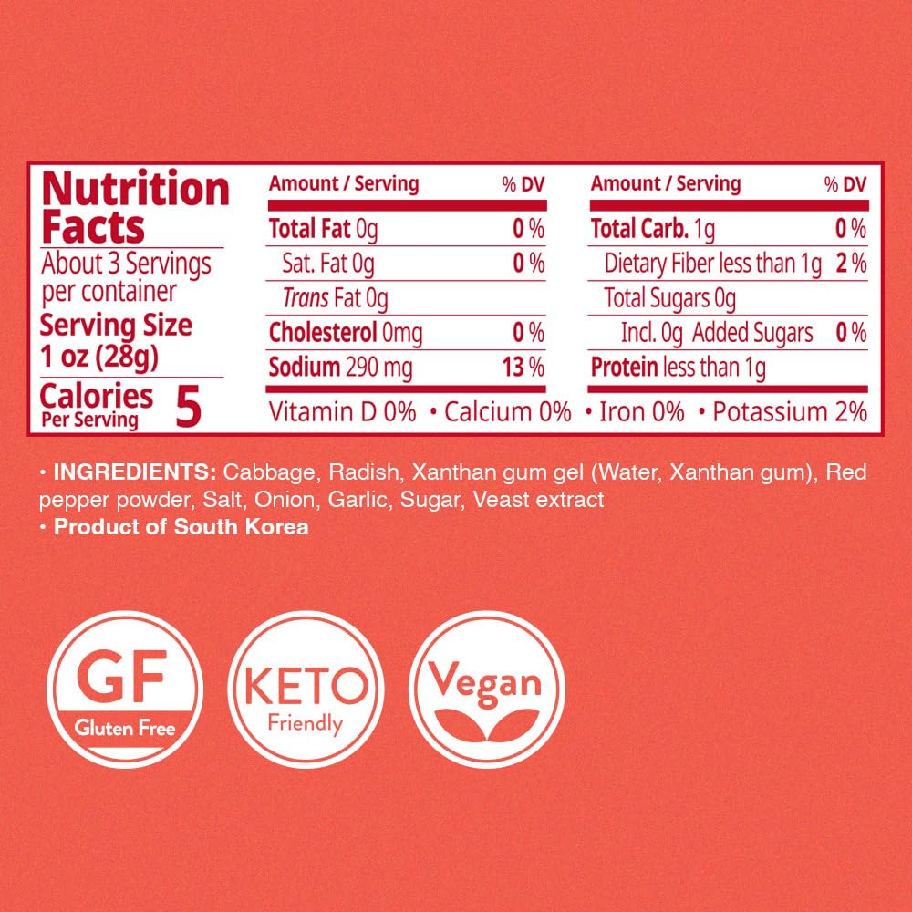 Spicy Napa Cabbage Kimchi (Pack of 8), Shelf Stable Mat Kimchi, Spicy Korean Authentic Fermented Pickled Cabbaged Kimchi, Perfect with Ramen, Noodles and Rice