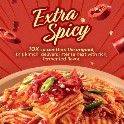 Extra Spicy Napa Cabbage Kimchi (Pack of 8), Shelf Stable Mat Kimchi, Spicy Korean Authentic Fermented Pickled Cabbaged Kimchi, Perfect with Ramen, Noodles and Rice