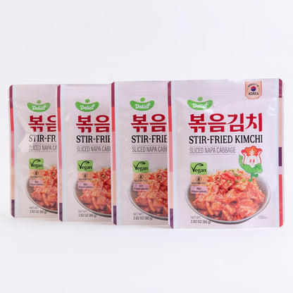 Stir-Fried Kimchi Pouch 80G Korean Traditional Kimchi, 4 Packs